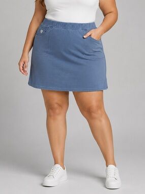 Quacker Factory DreamJeannes 5 Pocket Skort 2X NWT A602066